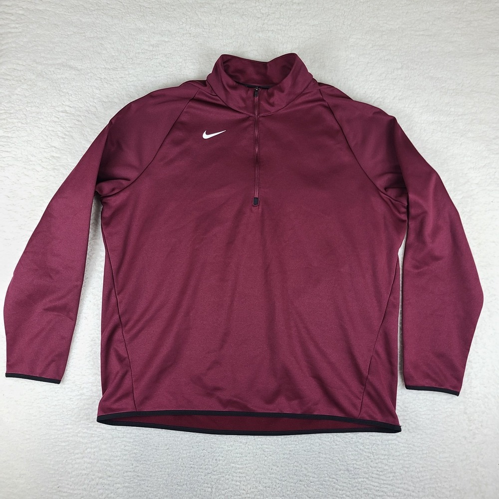 Nike Sweater Mens 2XL XXL Burgundy Red Dri Fit Performance Tech Golf CN9492-669
